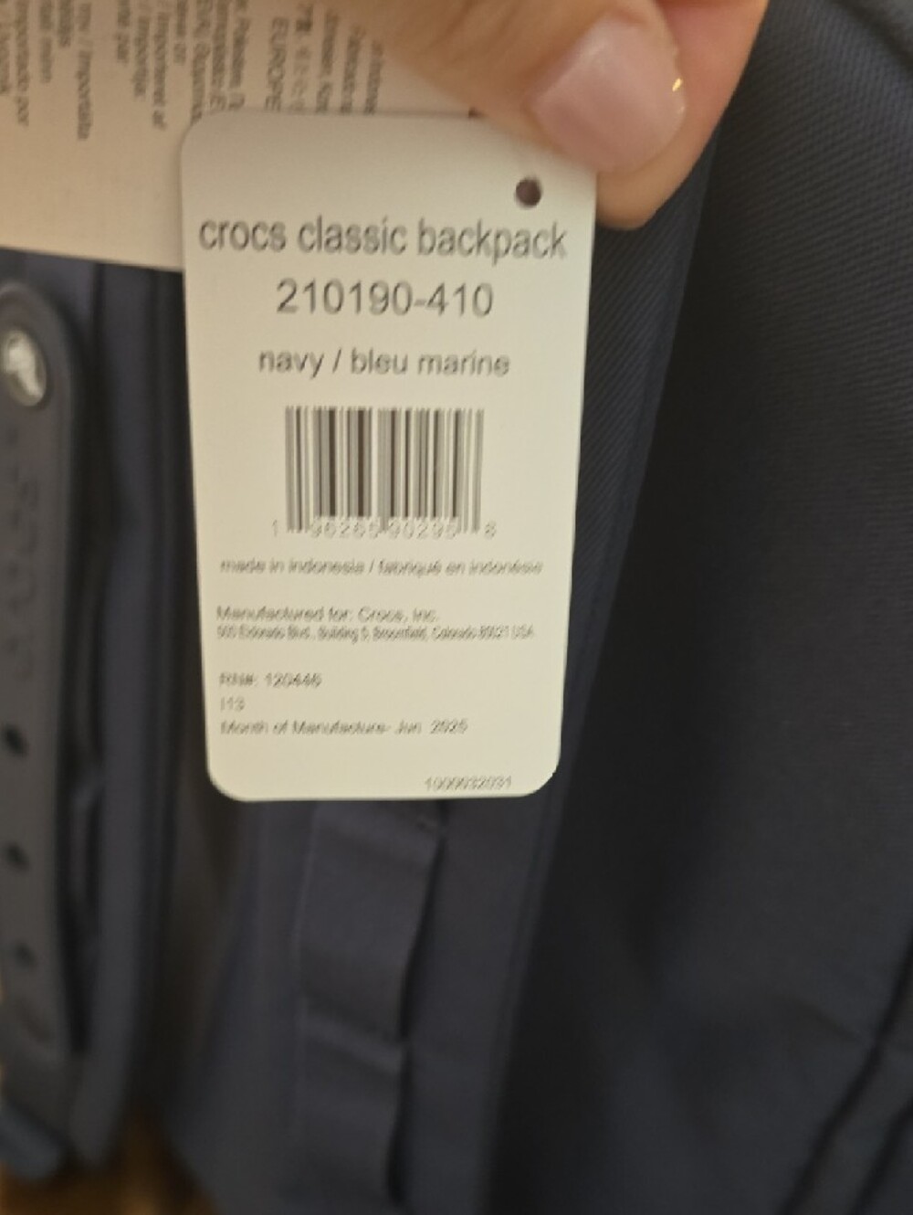CROCS Slate Blue Molded Backpack with Vent Holes - Picture 7 of 12